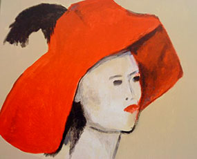 lady with red hat